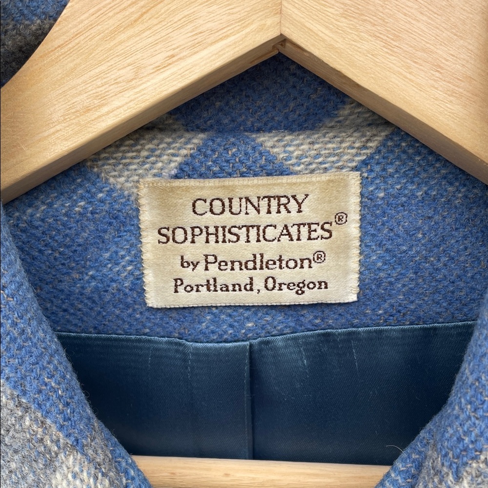 Pendleton Blue And Gray Patterned Jacket - image 2